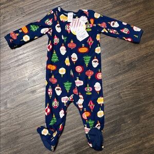 North Pole-Festive Blue Kids One Piece